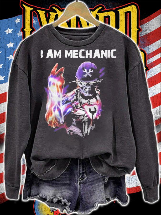 I Am Mechanic Death Skull Shirt