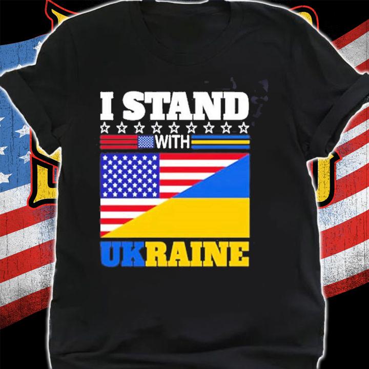 I Stand With Ukraine USA Flag T-Shirt shirt