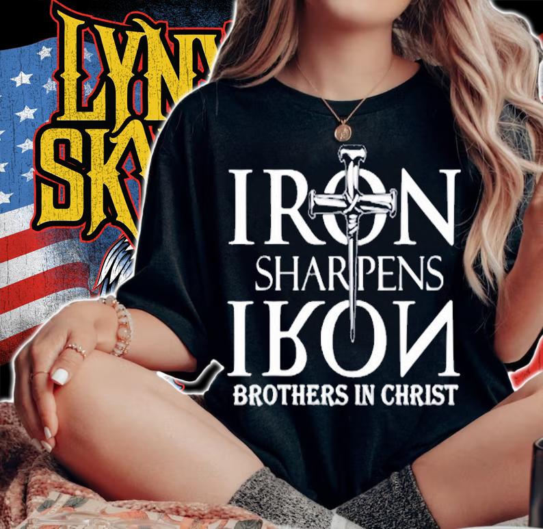 Jesus Cross Iron Sharpens Iron Quote Saying Christian T-Shirt woman shirt