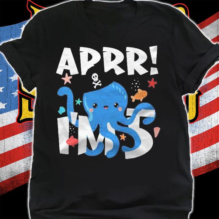 Kids 5 Years Old Birthday Cute Octopus Pirate Boy 5Th Bday Gift Shirt shirt