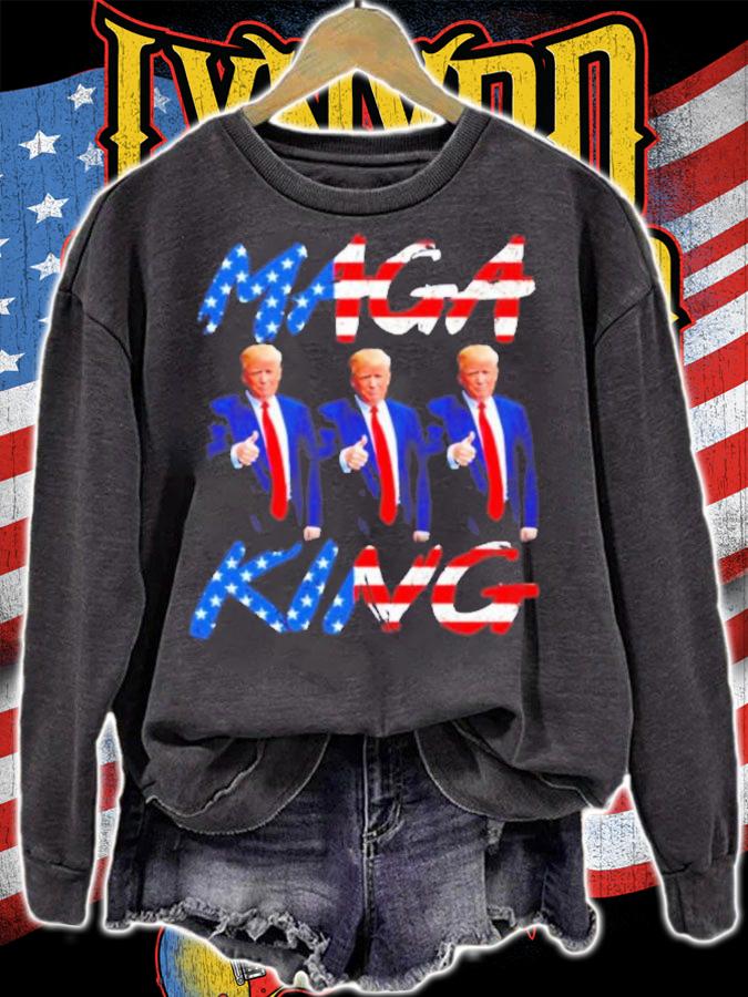 Maga King Ultra Maga Patriotic Trump Patriotic American Flag Shirt