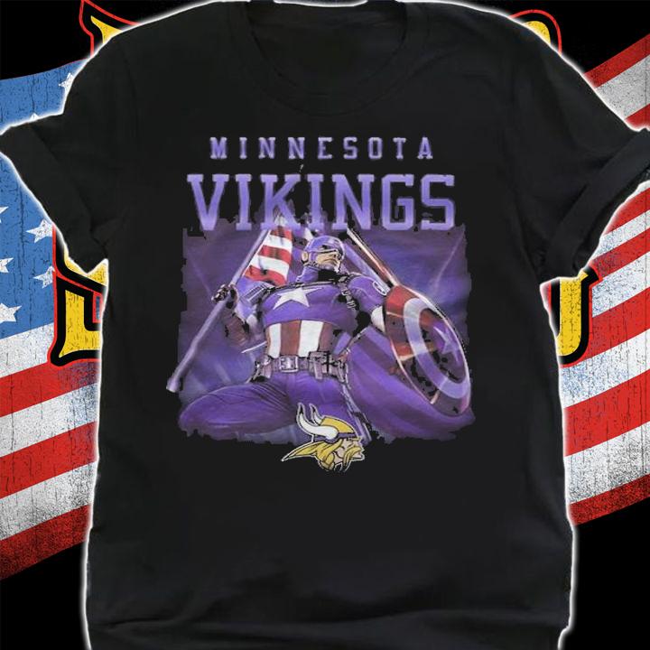 Minnesota Vikings Chris Evans Captain America T-shirt