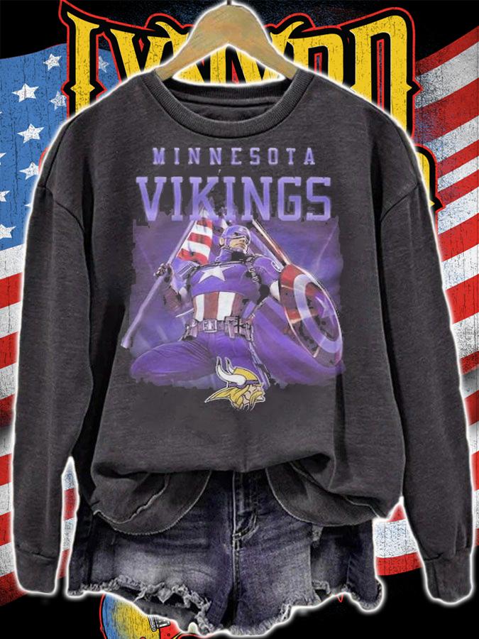 Minnesota Vikings Chris Evans Captain America T-shirt