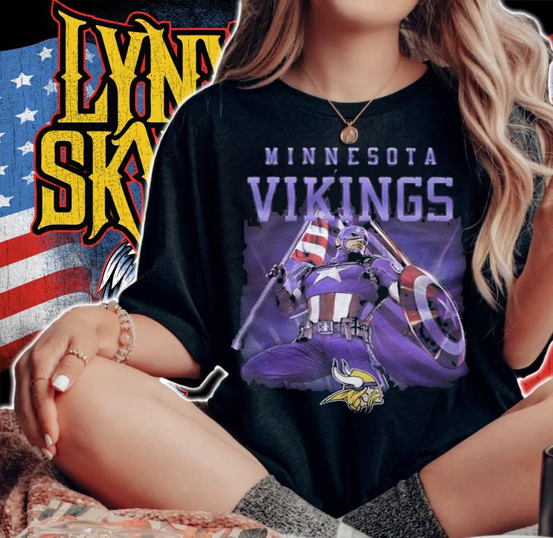 Minnesota Vikings Chris Evans Captain America T-shirt