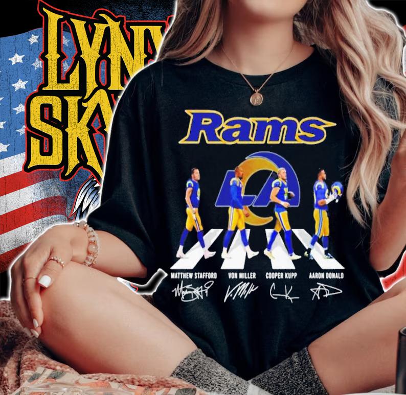Official los Angeles Rams Football Team Abbey Road Signatures Shirt