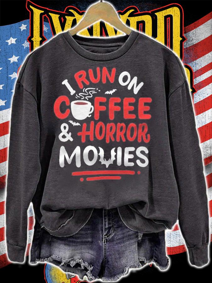 Run On Coffee Horror Movies Horror Movie Fan shirt