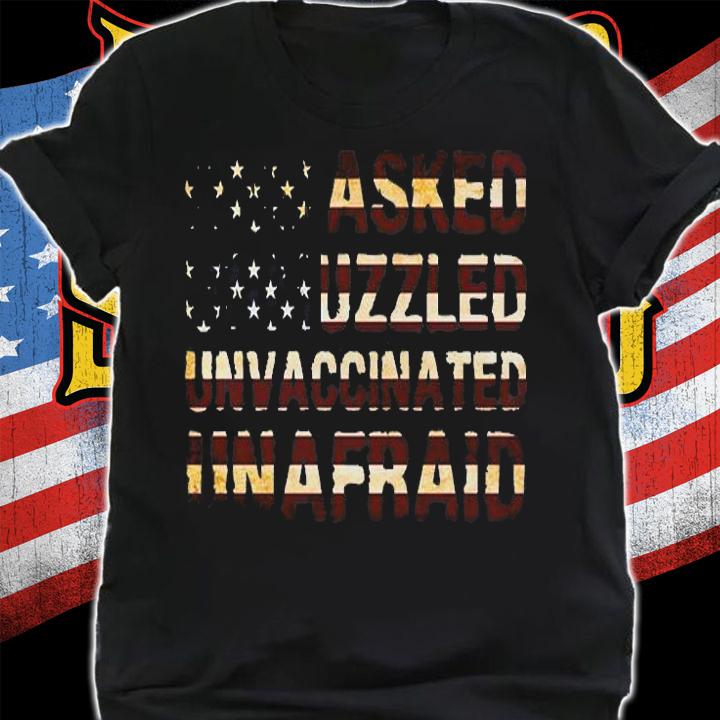 Unmasked Unmuzzled Unvaccinated Unafraid USA Flag Retro T-Shirt shirt