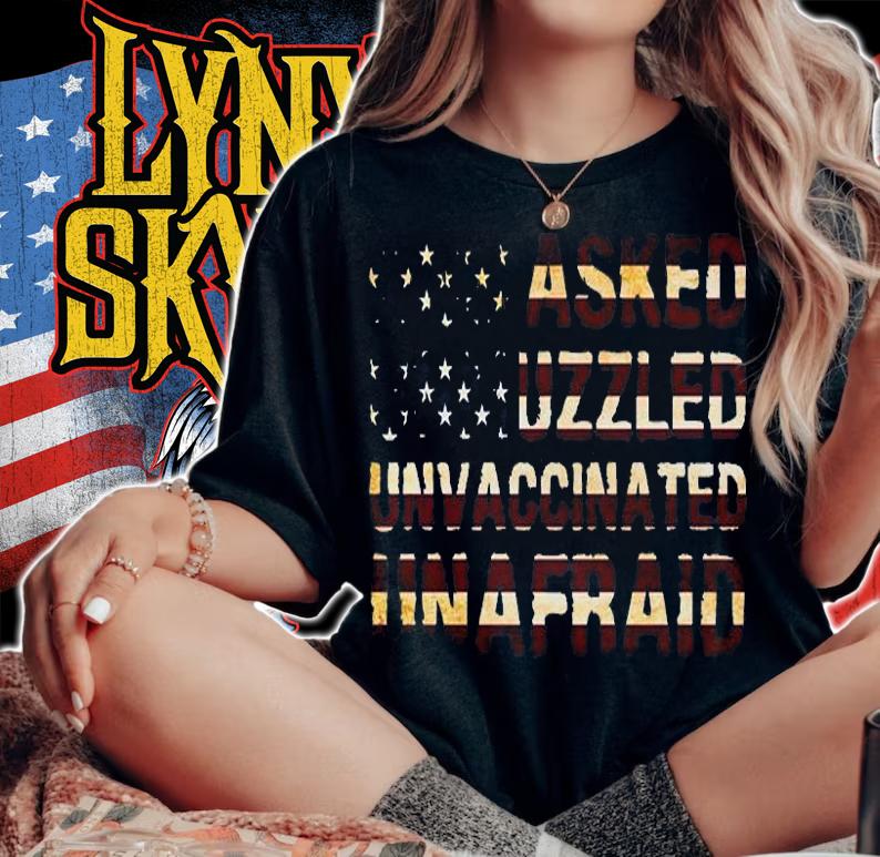 Unmasked Unmuzzled Unvaccinated Unafraid USA Flag Retro T-Shirt woman shirt