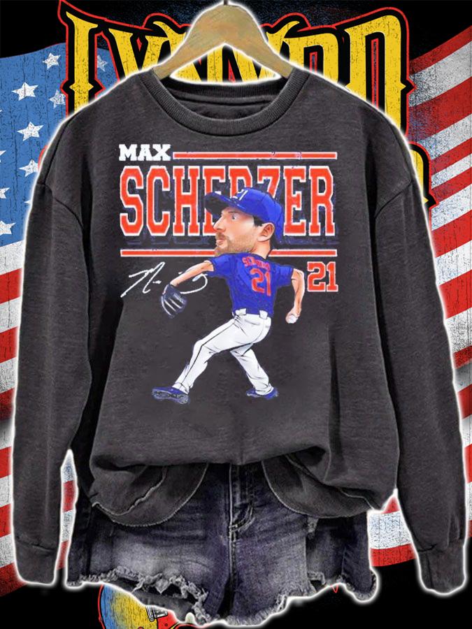 Max Scherzer New York M Cartoon Baseball Signatures Shirt sweatshirt