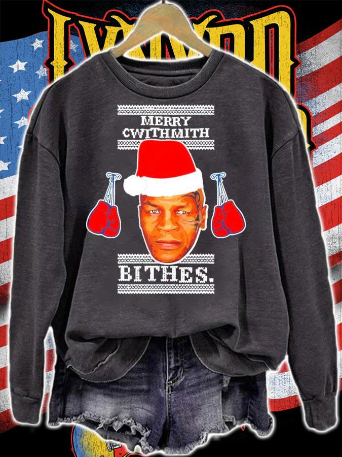 Mike Tyson Merry Cwithmith Bithes Ugly Christmas Shirt