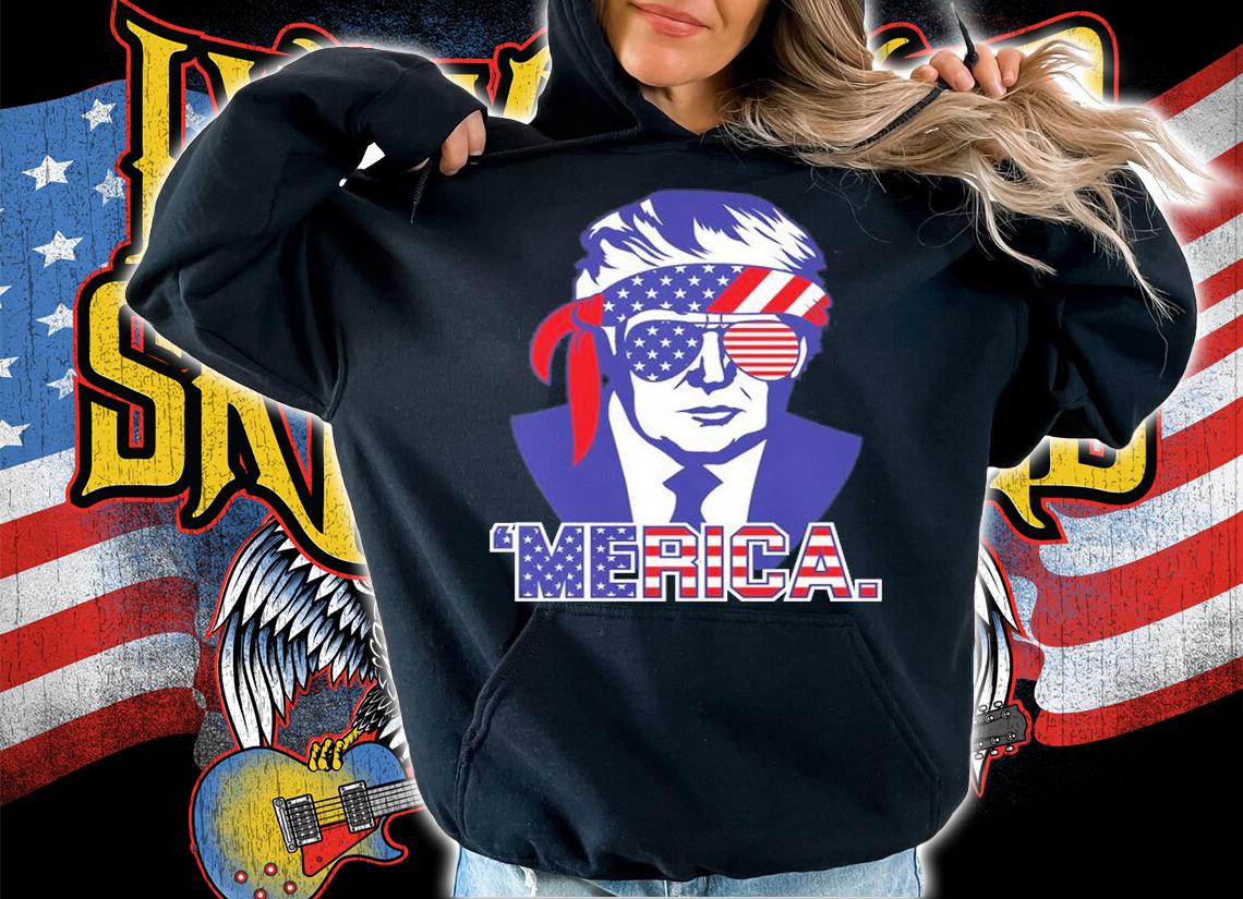 Patriot Clothing Trump Merica Sunglasses US Flag T-Shirt