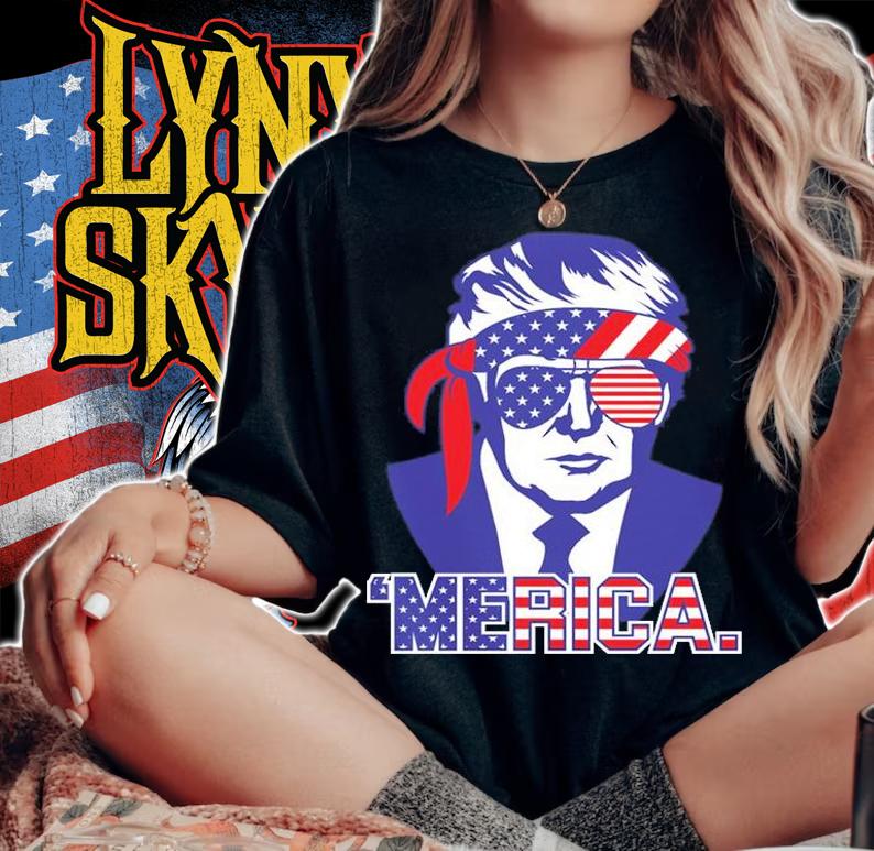 Patriot Clothing Trump Merica Sunglasses US Flag T-Shirt