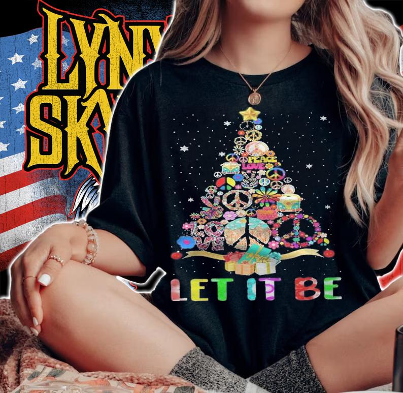 Christmas tree let it be T-shirt woman shirt