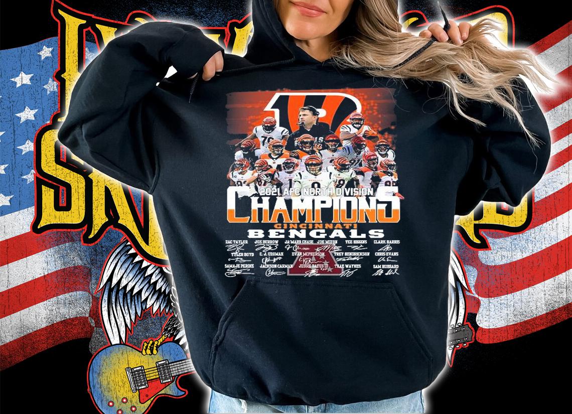 Cincinnati Bengals Champions 2021 Afc North Division Signature T-Shirt hoodie