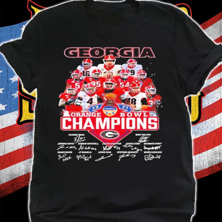 Georgia Bulldogs 2021 Orange Bowl Champions Signatures Shirt
