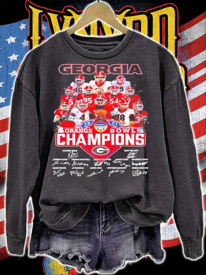 Georgia Bulldogs 2021 Orange Bowl Champions Signatures Shirt