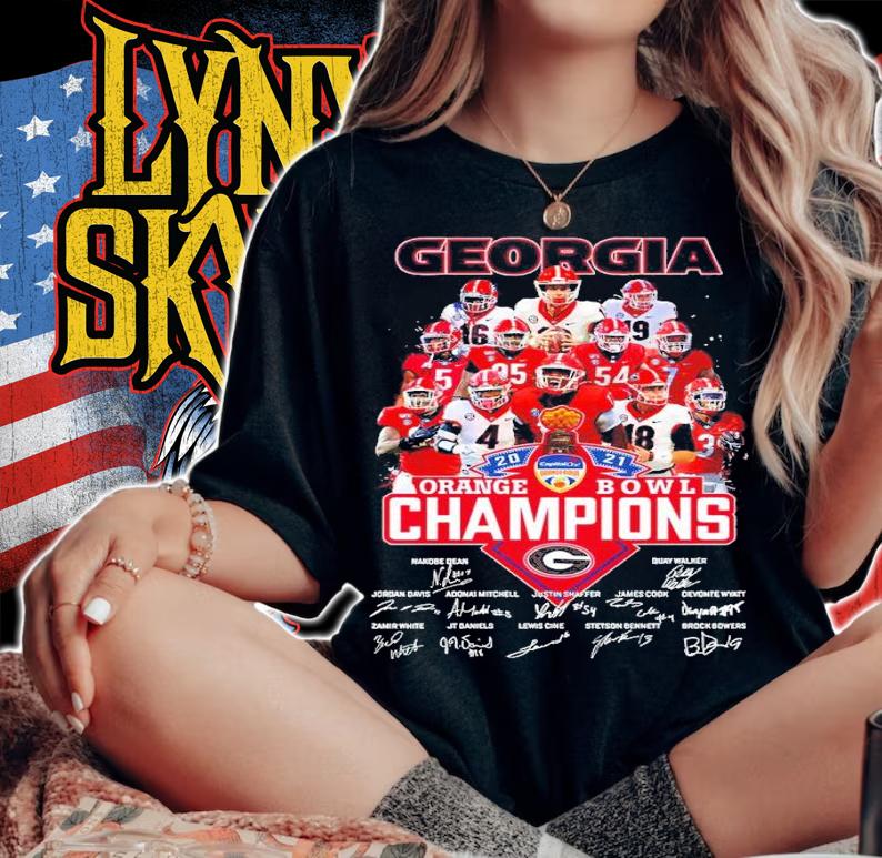 Georgia Bulldogs 2021 Orange Bowl Champions Signatures Shirt