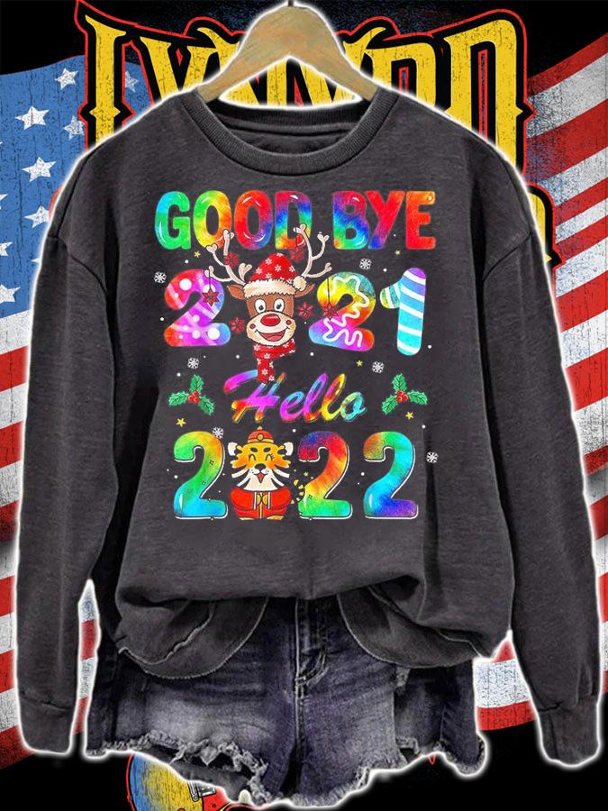 Goodbye 2021 Hello 2022 Merry Christmas Happy New Year 2022 T-Shirt