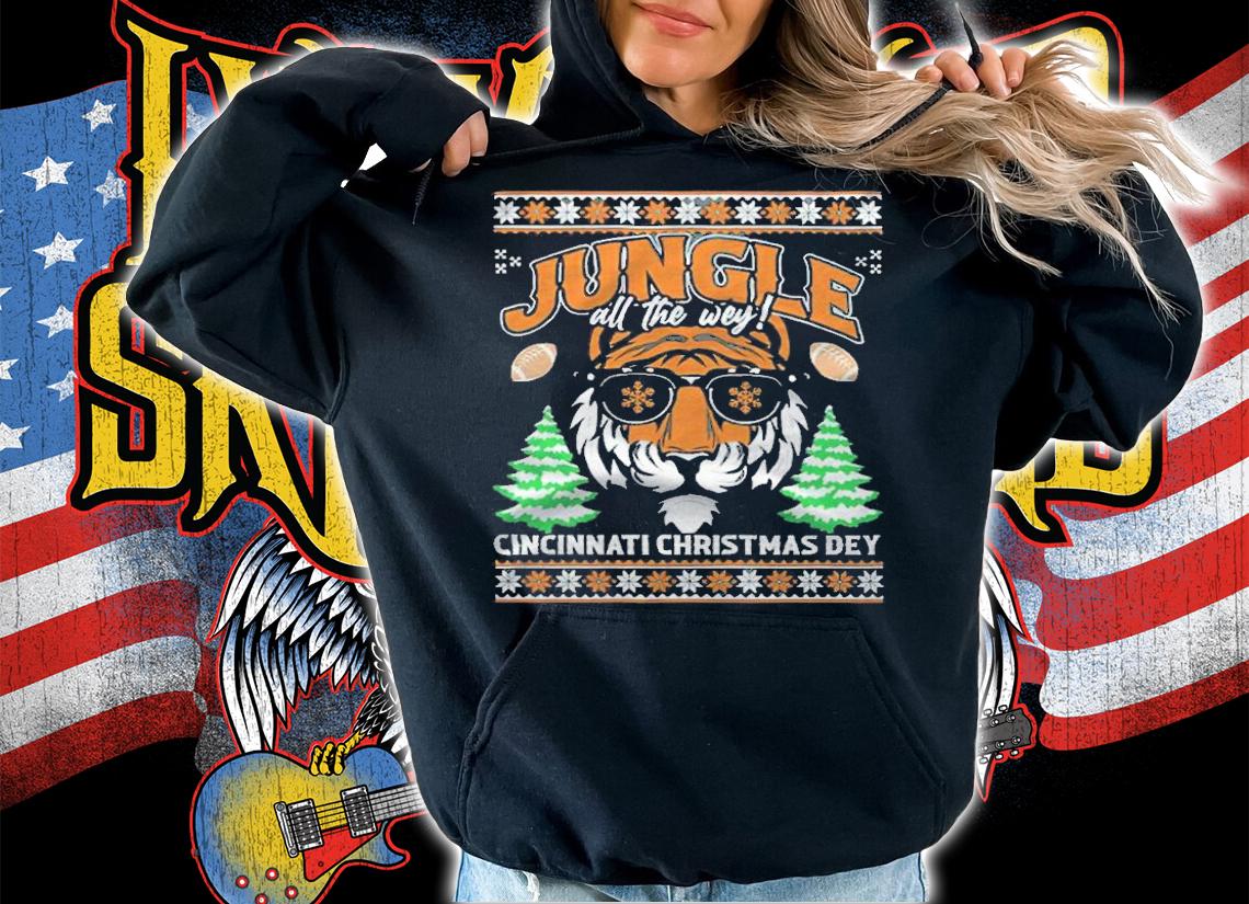 Jungle All The Way Ugly Cincinnati Christmas Dey shirt