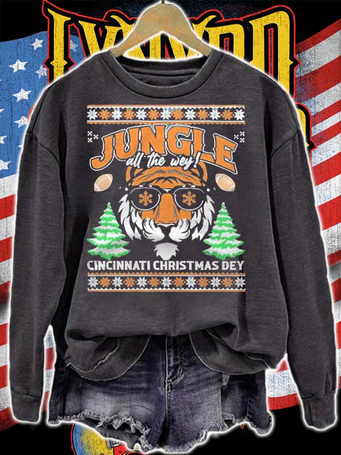 Jungle All The Way Ugly Cincinnati Christmas Dey shirt