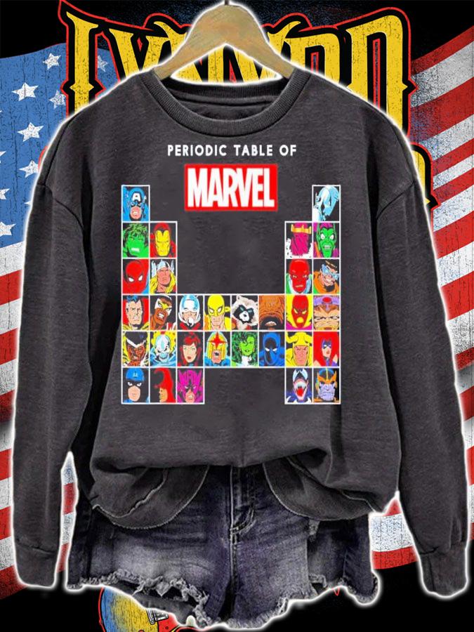 Marvel Periodic Table Of Heroes And Villains Retro Shirt sweatshirt