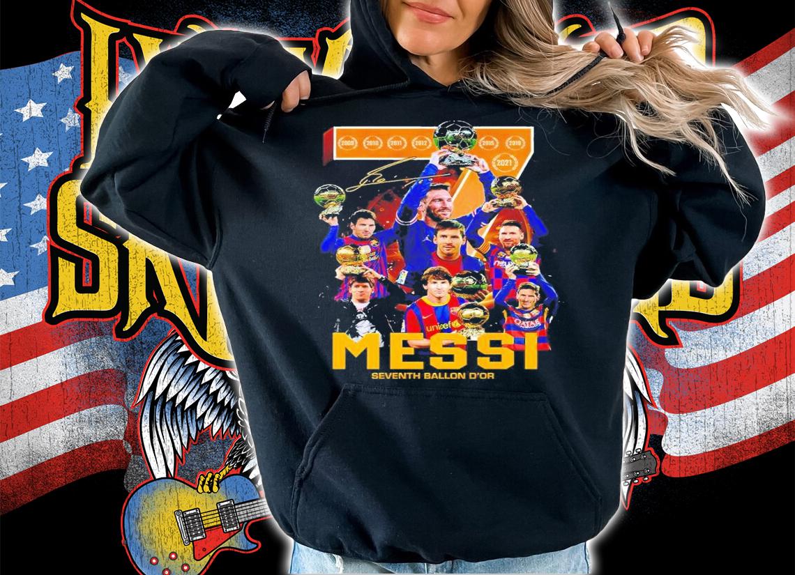 Messi Seventh ballon D'or signature shirt hoodie