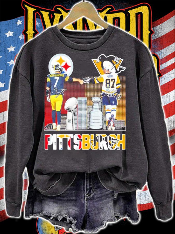 Pittsburgh Steelers Ben Roethlisberger Vs Sidney Crosby Signatures Shirt sweatshirt