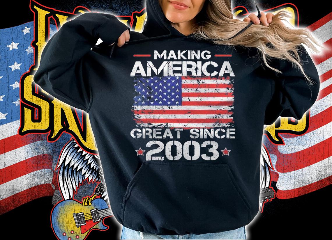Retro 18Th Bday Making America Great Since 2003 Boy Girl Shirt