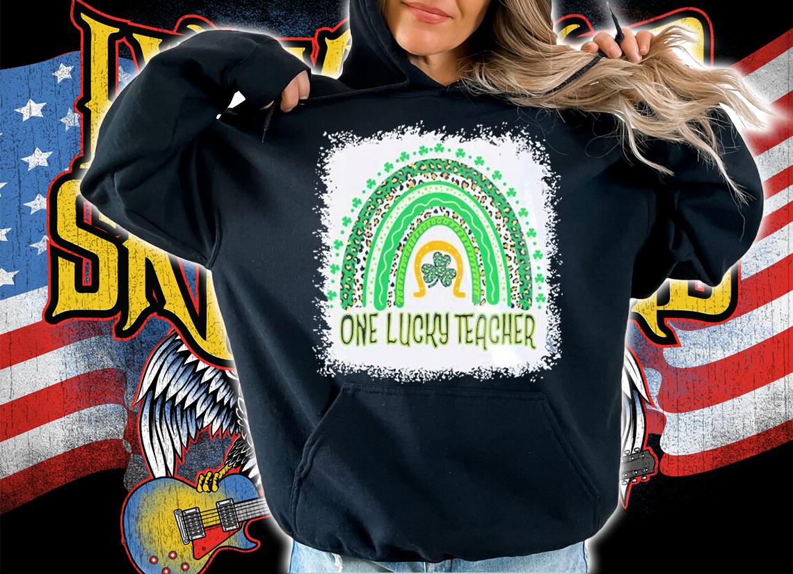 St Patricks Day One Lucky Teacher Green Shamrock T-Shirt hoodie