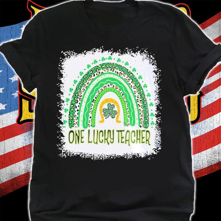 St Patricks Day One Lucky Teacher Green Shamrock T-Shirt shirt
