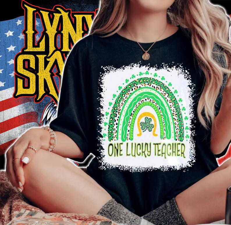 St Patricks Day One Lucky Teacher Green Shamrock T-Shirt woman shirt