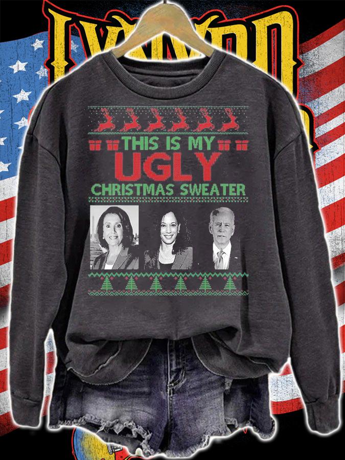 This Is My Ugly Christmas Sweater Anti Biden Xmas Pajamas T-Shirt sweatshirt