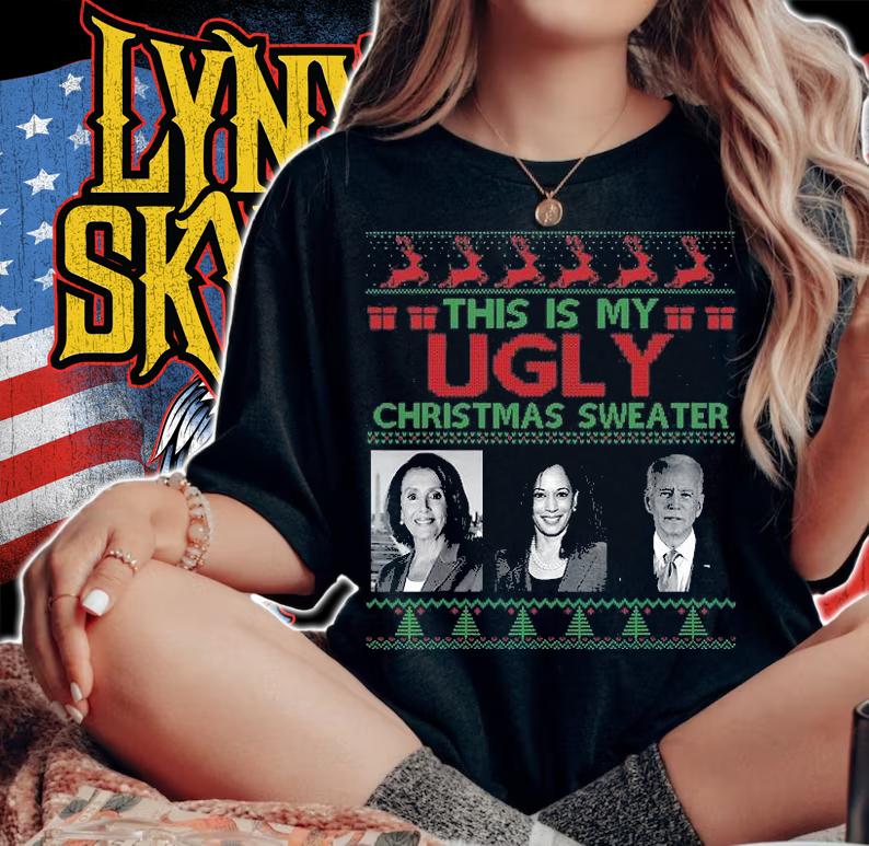This Is My Ugly Christmas Sweater Anti Biden Xmas Pajamas T-Shirt woman shirt