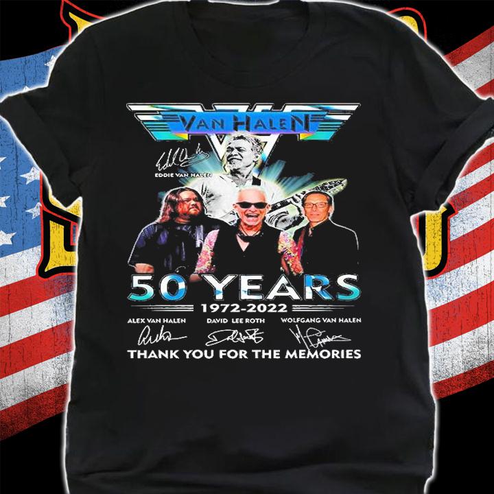 Van Halen 50 Years 1972 2022 Thank You For The Memories Signature T-Shirt shirt