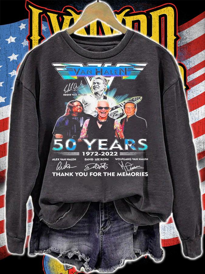 Van Halen 50 Years 1972 2022 Thank You For The Memories Signature T-Shirt sweatshirt