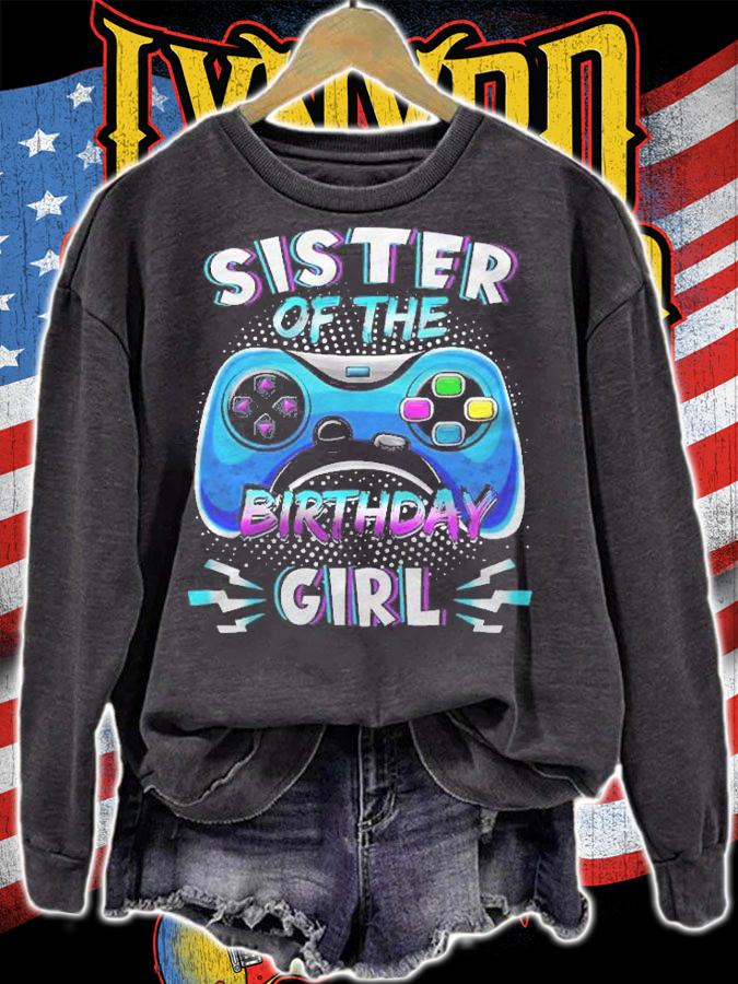 Video Game Birthday Party Sister Of The Bday Girl Matching Shirt sweatshirt