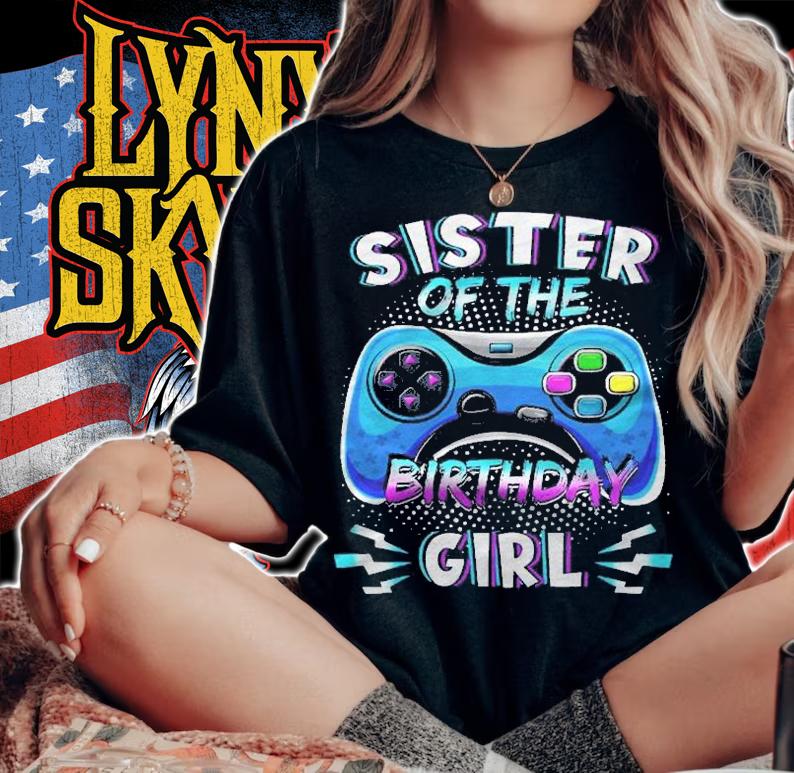 Video Game Birthday Party Sister Of The Bday Girl Matching Shirt woman shirt