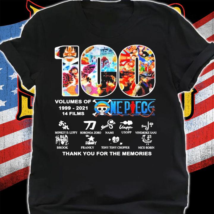 100 Volumes of 1999-2021 One Piece thank you for the memories shirt shirt