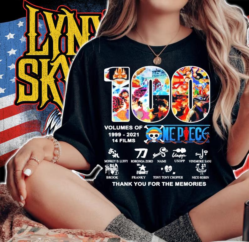 100 Volumes of 1999-2021 One Piece thank you for the memories shirt woman shirt