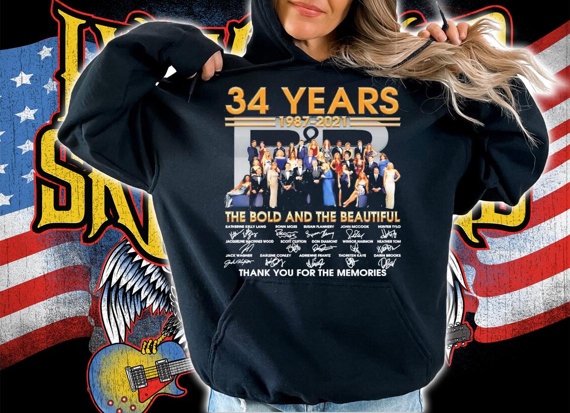 34 years 1987-2021 The Bold and the beautiful signatures shirt