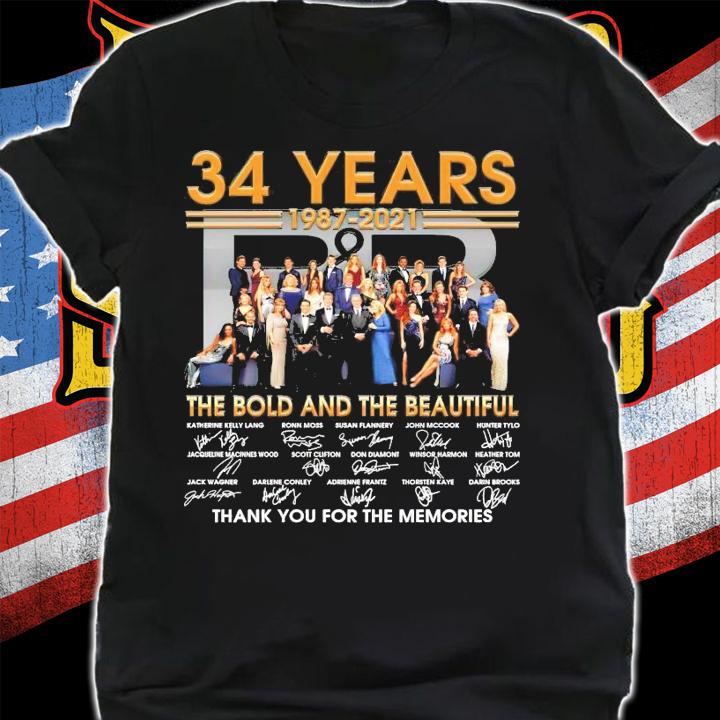 34 years 1987-2021 The Bold and the beautiful signatures shirt