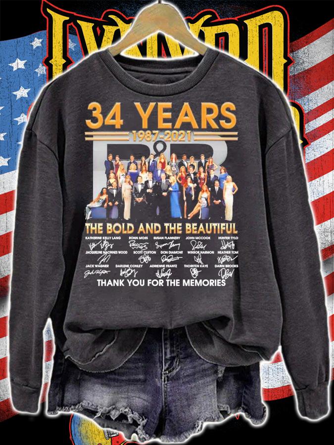 34 years 1987-2021 The Bold and the beautiful signatures shirt