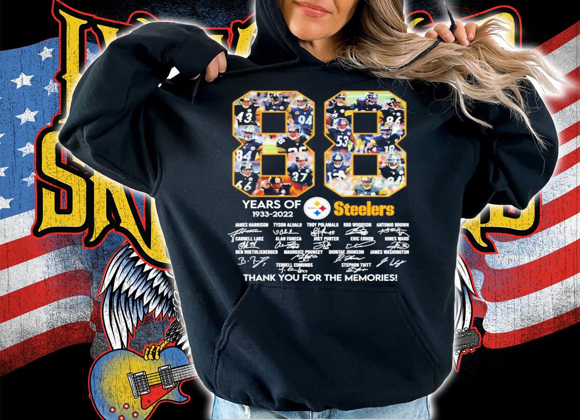 88 years of 1933-2022 Pittsburgh Steelers signatures shirt
