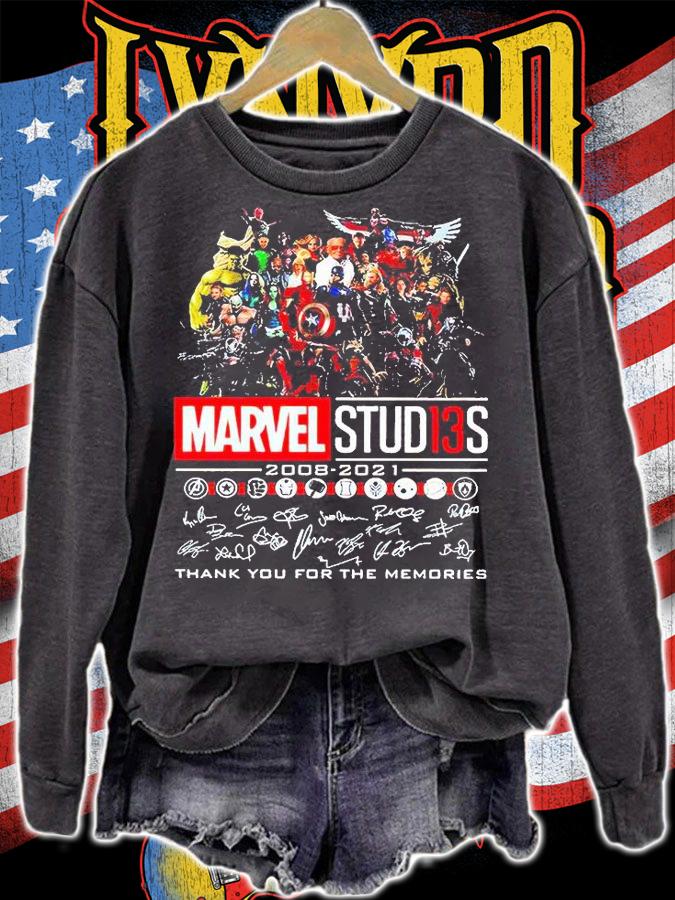 Avengers Marvel Studios 2008-2021 signatures thank You for the memories T-shirt sweatshirt