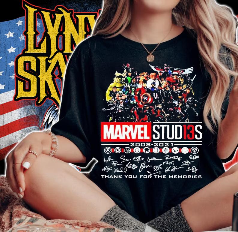 Avengers Marvel Studios 2008-2021 signatures thank You for the memories T-shirt woman shirt