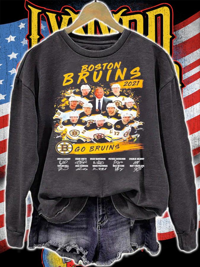Boston Bruins 2021 Go Bruins signatures shirt sweatshirt