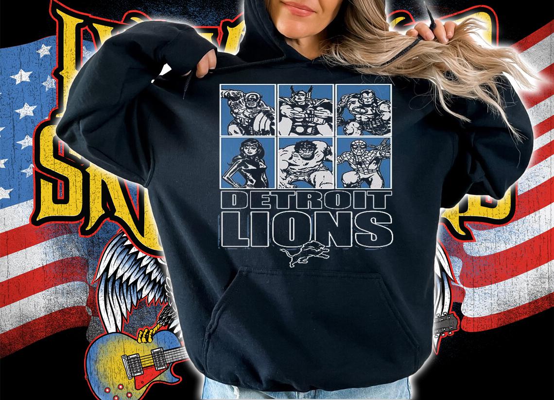 Detroit Lions Disney Marvel Avengers Line-Up shirt