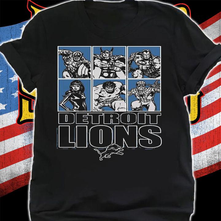 Detroit Lions Disney Marvel Avengers Line-Up shirt