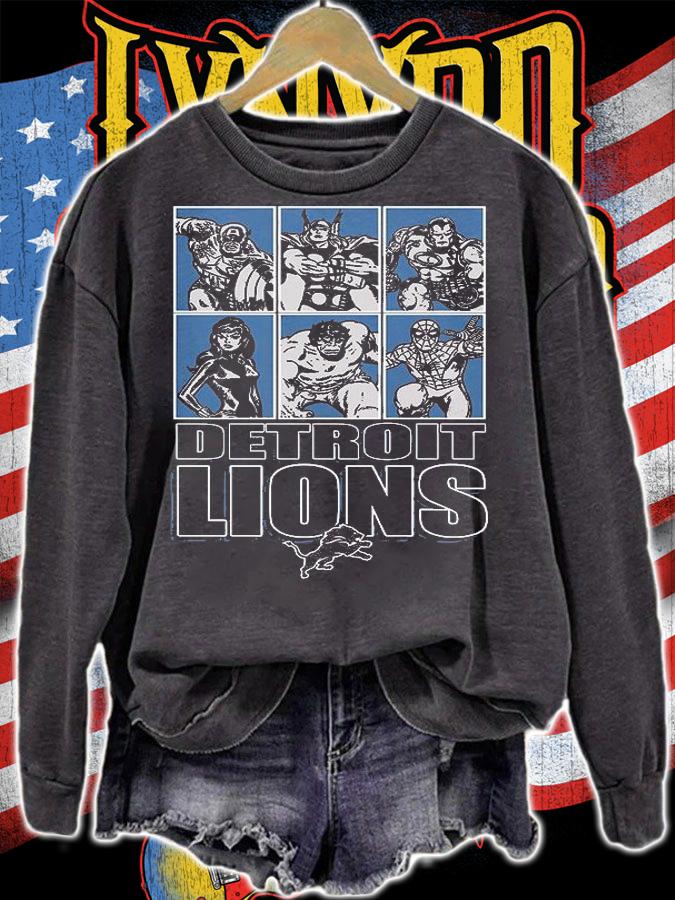 Detroit Lions Disney Marvel Avengers Line-Up shirt