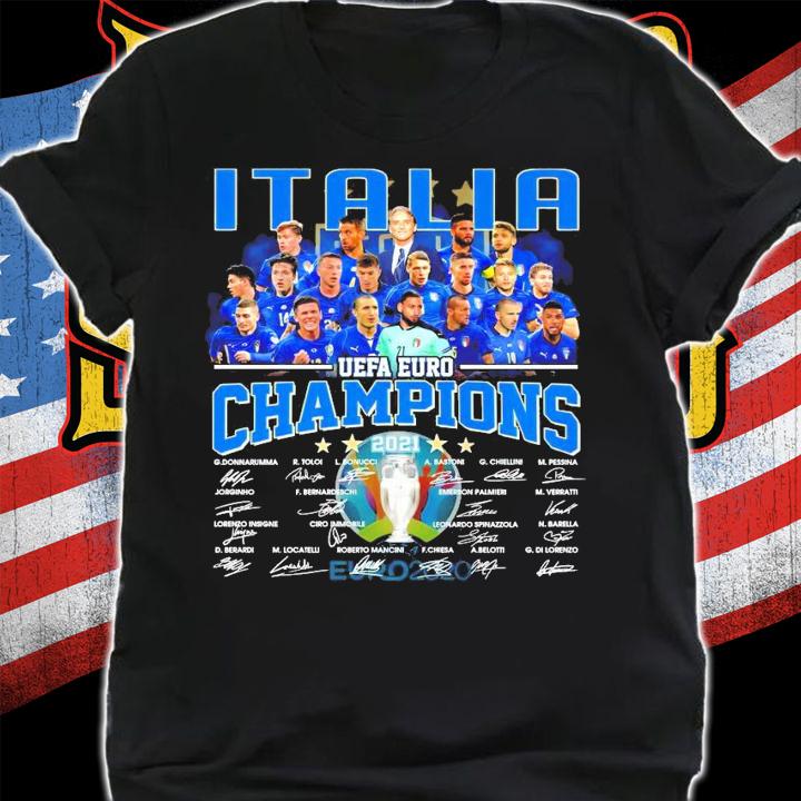 ITALIA UEFA EURO Champions 2021 all team signatures shirt shirt